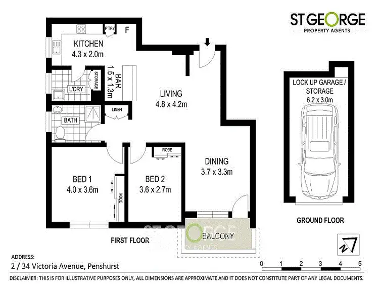 Floorplan of Homely apartment listing, 2/34 Victoria Avenue, Penshurst NSW 2222