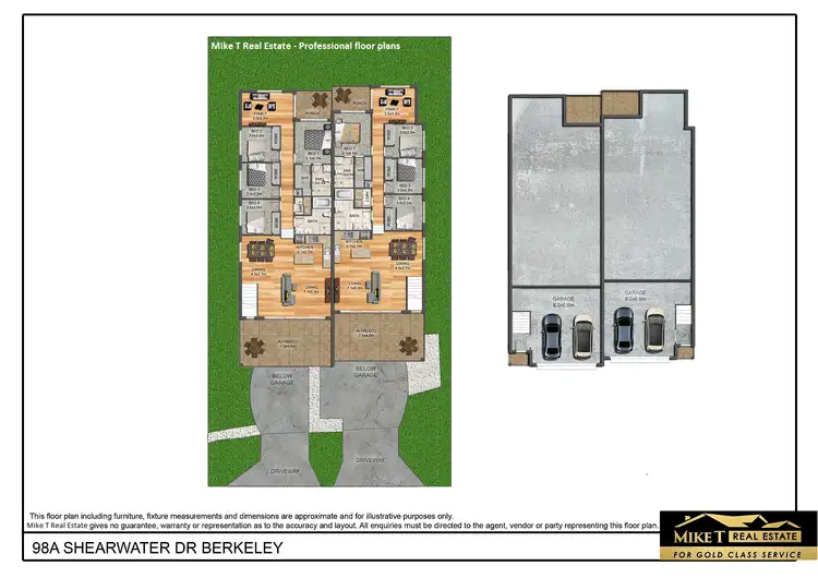 Floorplan of Homely semi-detached listing, 98a Shearwater Drive, Berkeley NSW 2506