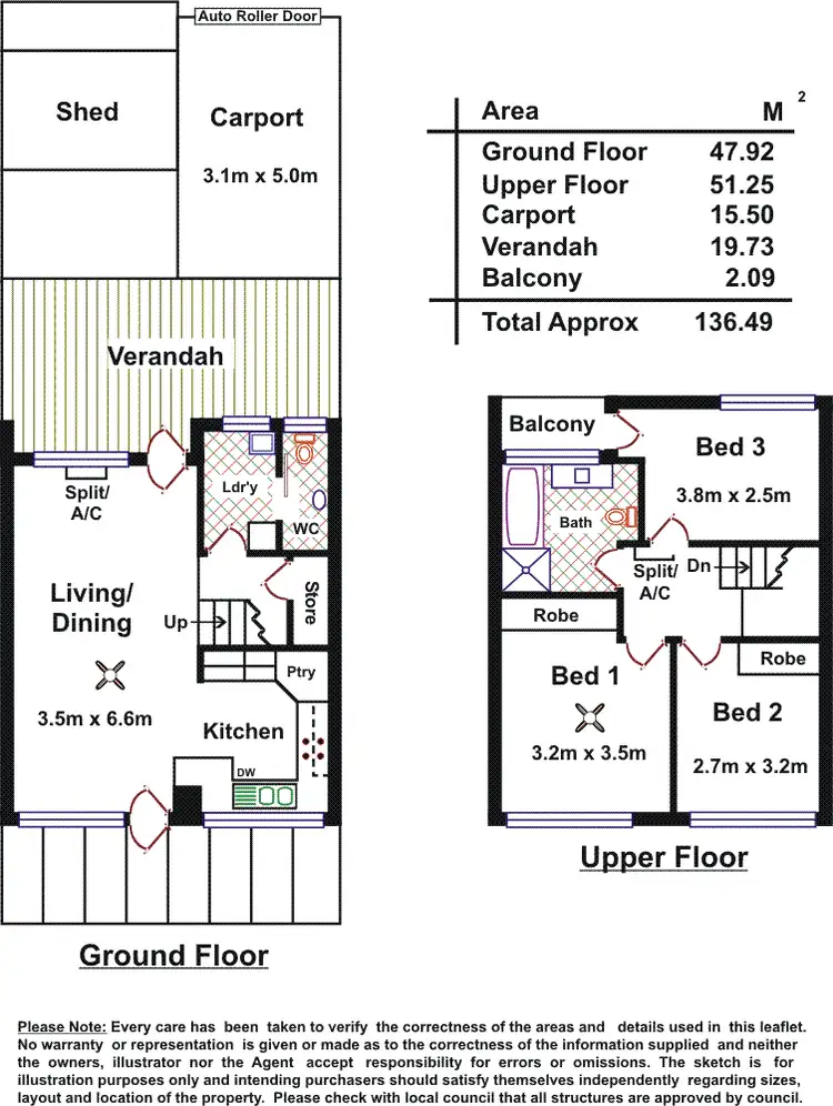 Floorplan of Homely townhouse listing, 2/41 Lochside Drive, West Lakes SA 5021
