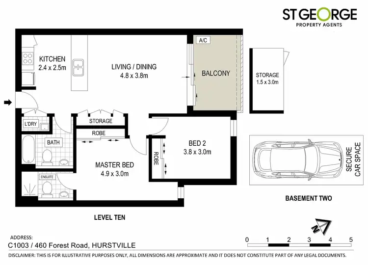 Floorplan of Homely apartment listing, C1003/460 Forest Road, Hurstville NSW 2220