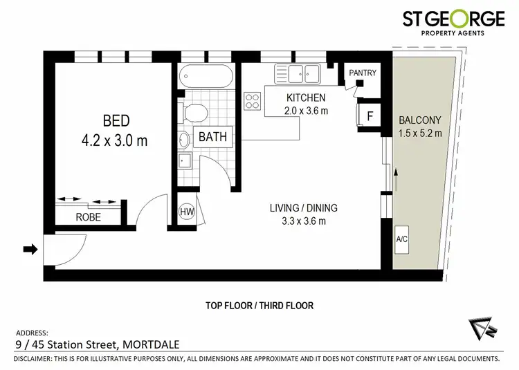 Floorplan of Homely apartment listing, 9/45 Station Street, Mortdale NSW 2223