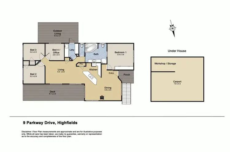 Floorplan of Homely house listing, 9 Parkway Drive, Highfields QLD 4352