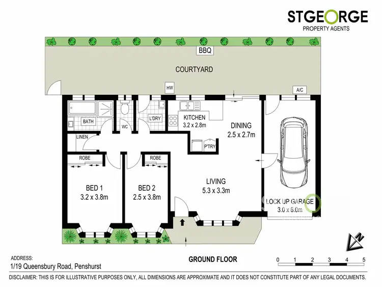 Floorplan of Homely villa listing, 1/19 Queensbury Road, Penshurst NSW 2222