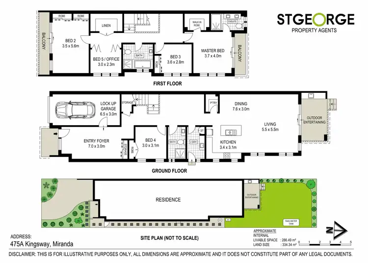 Floorplan of Homely semi-detached listing, 475A Kingsway, Miranda NSW 2228