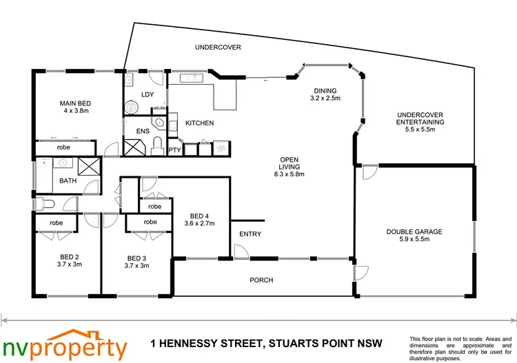 Floorplan of Homely house listing, 1 Hennessy Avenue, Stuarts Point NSW 2441