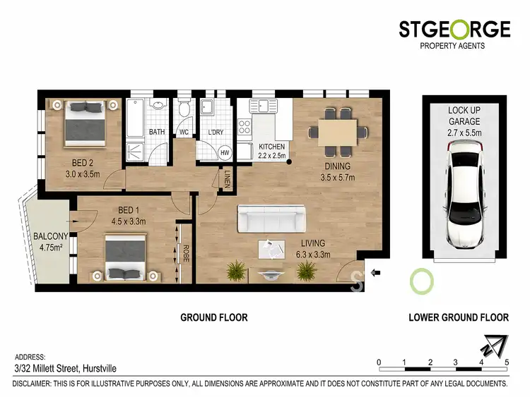 Floorplan of Homely apartment listing, 3/32 Millett  Street, Hurstville NSW 2220