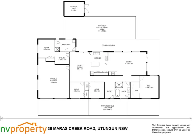 Floorplan of Homely rural property listing, 36 Maras Creek Road, Utungun NSW 2447