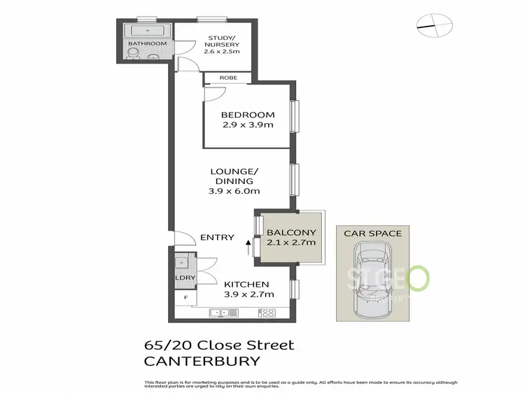 Floorplan of Homely apartment listing, 65/20 Close Street, Canterbury NSW 2193