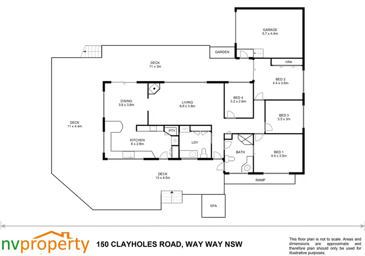 Floorplan of Homely rural property listing, 150 Clayholes Road, Way Way NSW 2447