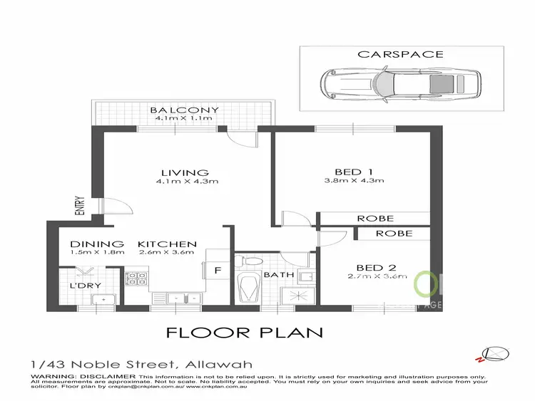 Floorplan of Homely apartment listing, 1/43 Noble Street, Allawah NSW 2218