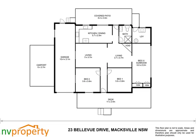 Floorplan of Homely house listing, 23 Bellevue  Drive, Macksville NSW 2447