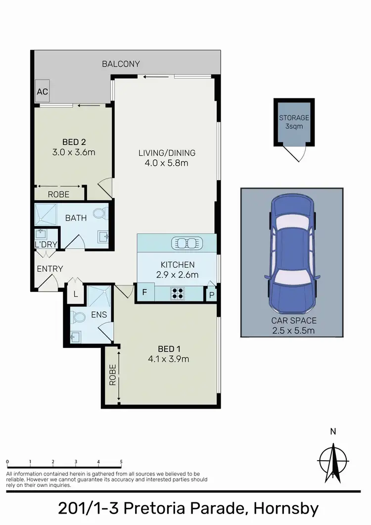 Floorplan of Homely apartment listing, 201/1-3 Pretoria  Parade, Hornsby NSW 2077