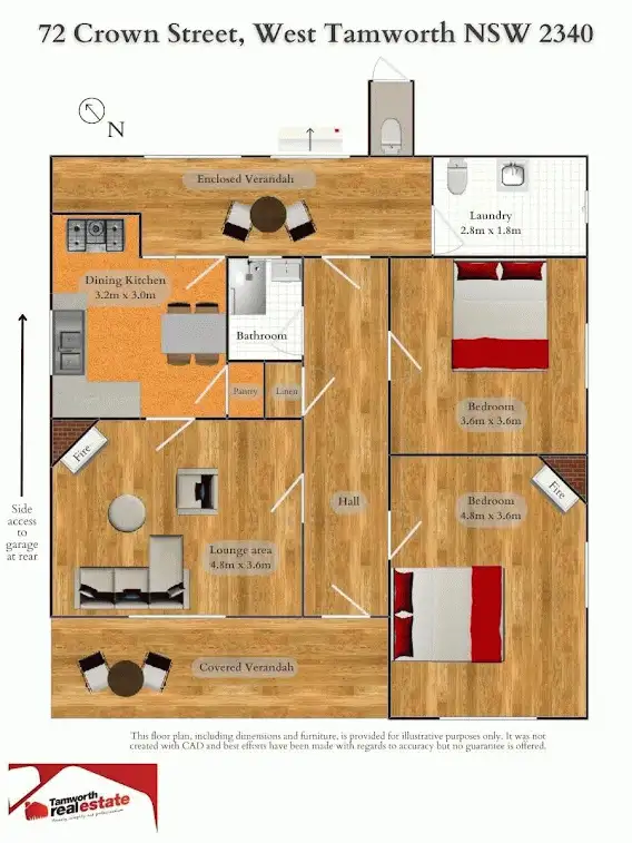 Floorplan of Homely house listing, 72 Crown Street, West Tamworth NSW 2340
