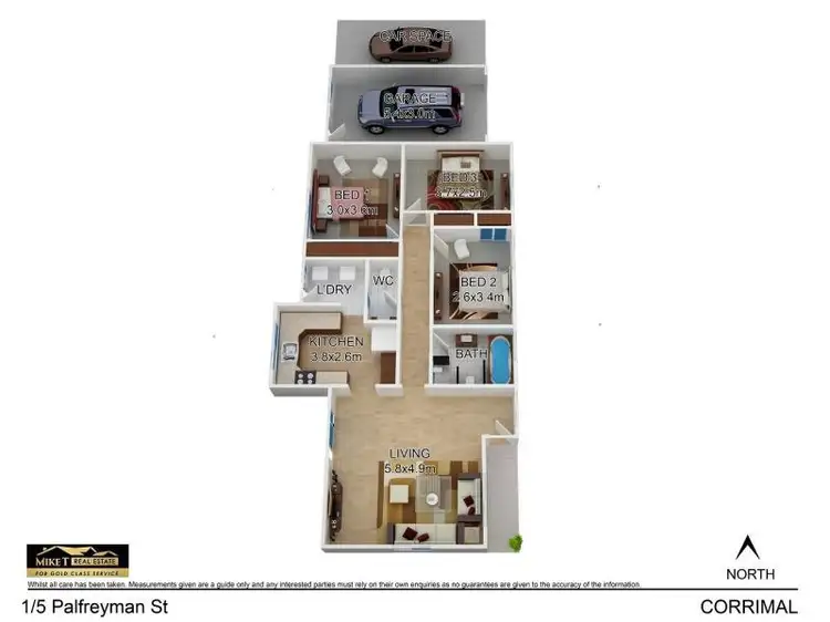 Floorplan of Homely villa listing, 1/5 Palfreyman Street, Corrimal NSW 2518