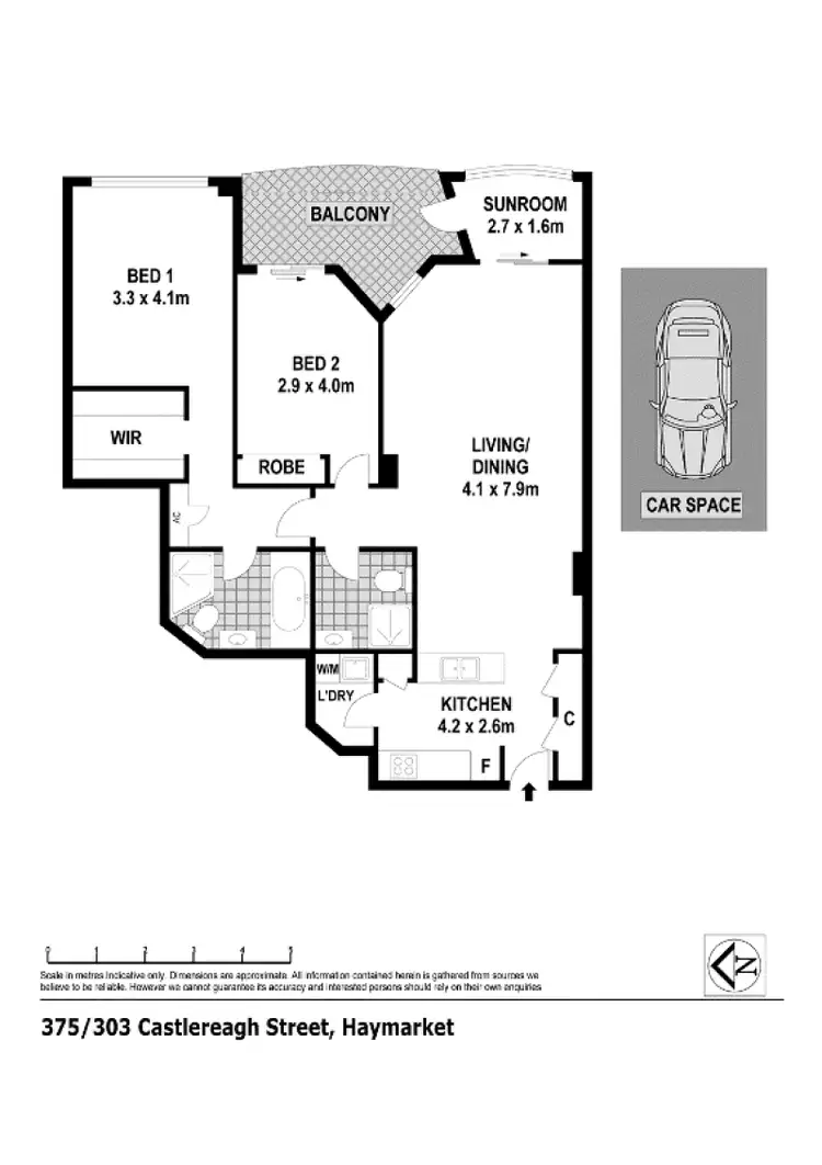 Floorplan of Homely apartment listing, 375/303 Castlereagh Street, Sydney NSW 2000
