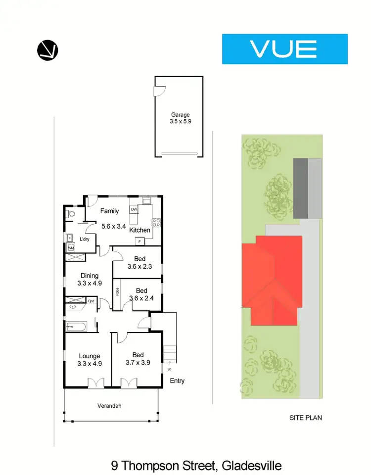 Floorplan of Homely house listing, 9 Thompson Street, Gladesville NSW 2111