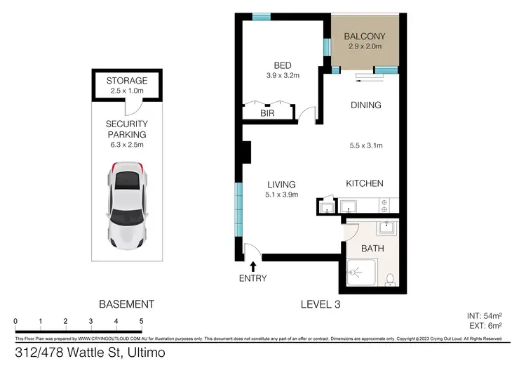 Floorplan of Homely unit listing, 312/478 Wattle Street, Ultimo NSW 2007