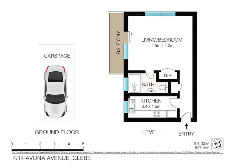 Floorplan of Homely studio listing, 4/14 Avona Avenue, Glebe NSW 2037
