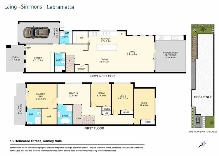Floorplan of Homely semi-detached listing, 13 Delamere Street, Canley Vale NSW 2166