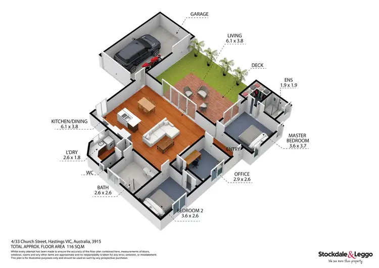 Floorplan of Homely unit listing, 3/44 Church Street, Hastings VIC 3915