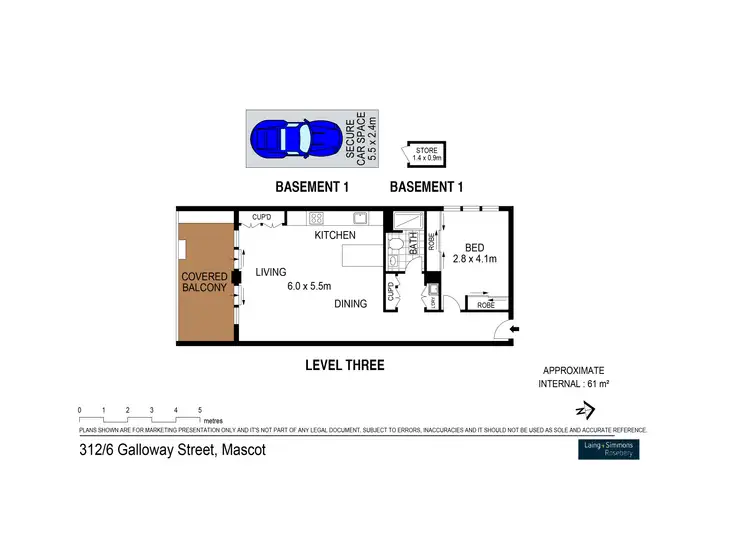 Floorplan of Homely apartment listing, 312/6 Galloway Street, Mascot NSW 2020