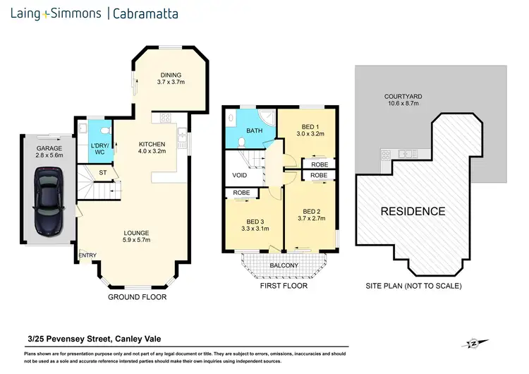 Floorplan of Homely townhouse listing, 3/25 Pevensey Street, Canley Vale NSW 2166
