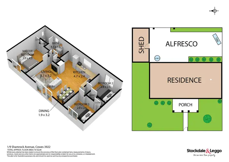 Floorplan of Homely house listing, 1/9 Shamrock Avenue, Cowes VIC 3922