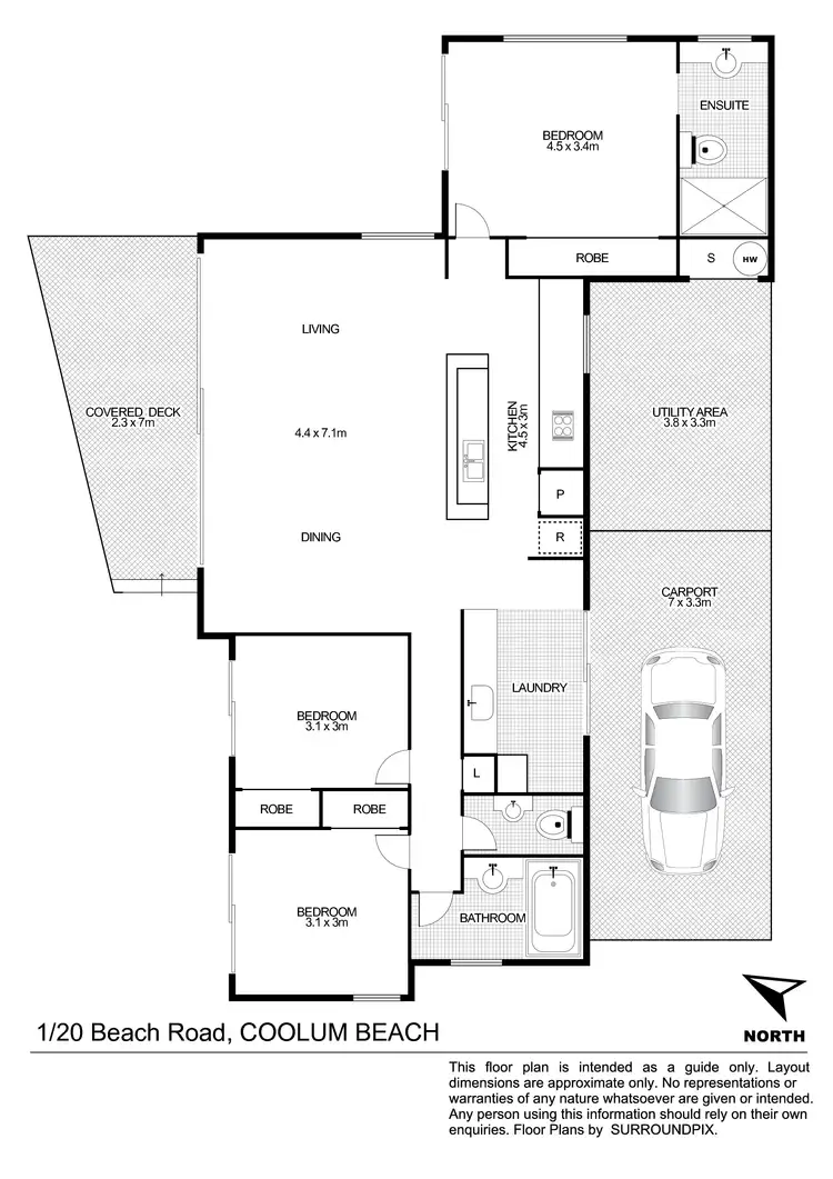 Floorplan of Homely unit listing, 1/20 Beach Road, Coolum Beach QLD 4573