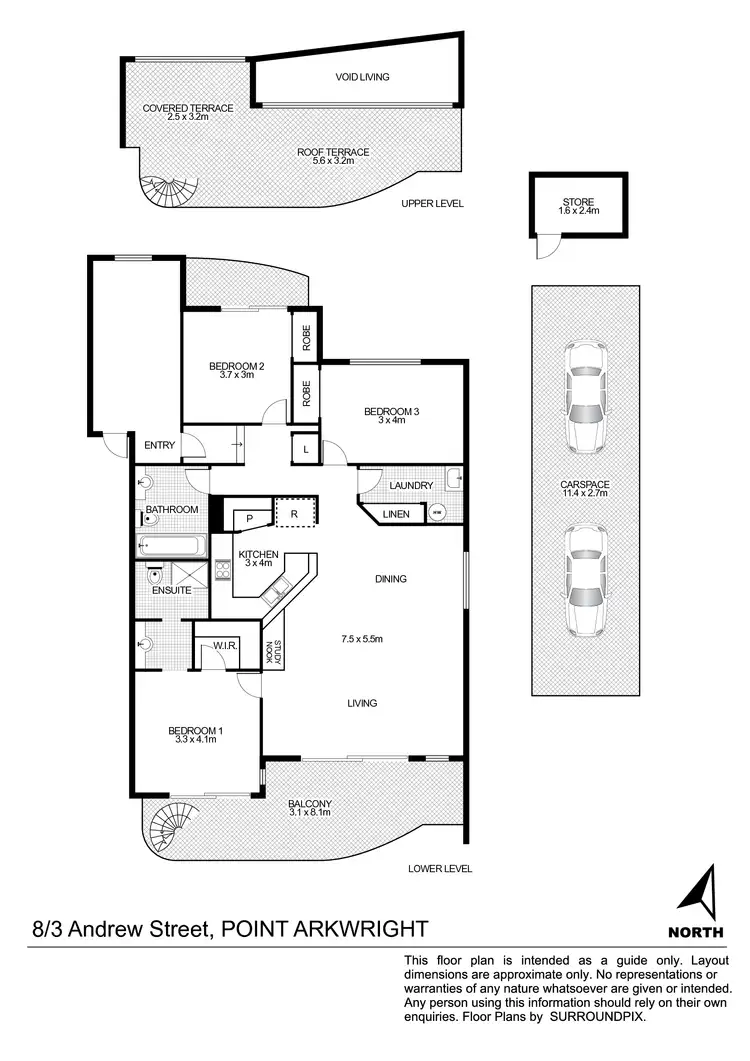 Floorplan of Homely unit listing, 8/1-3 Andrew Street, Point Arkwright QLD 4573