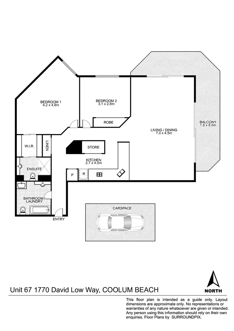 Floorplan of Homely unit listing, 67/1770 David Low Way, Coolum Beach QLD 4573
