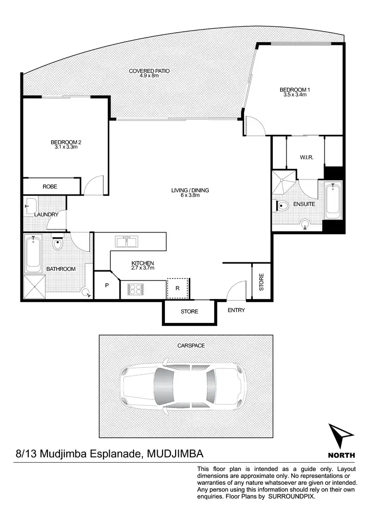 Floorplan of Homely unit listing, U8/13 Mudjimba Esplanade, Mudjimba QLD 4564