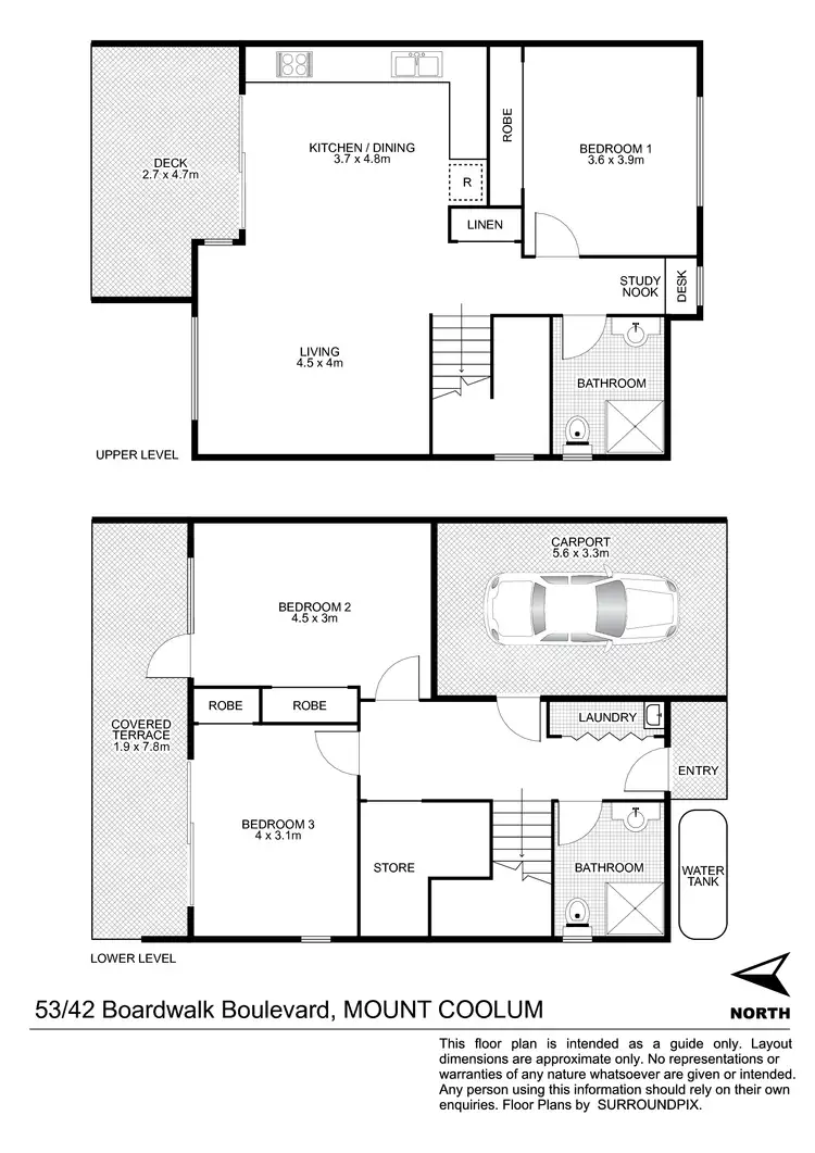 Floorplan of Homely unit listing, U53/42 Boardwalk Boulevard, Mount Coolum QLD 4573