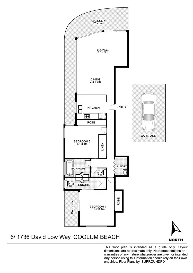 Floorplan of Homely unit listing, U6/1736 David Low Way, Coolum Beach QLD 4573