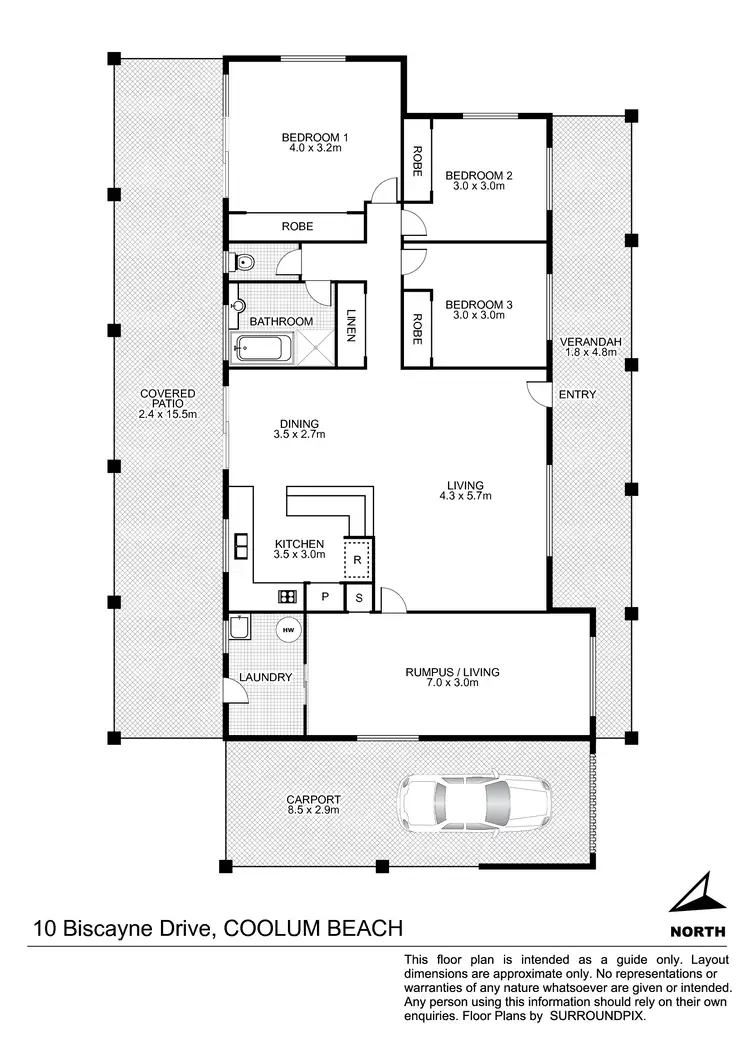 Floorplan of Homely house listing, 10 Biscayne Drive, Coolum Beach QLD 4573