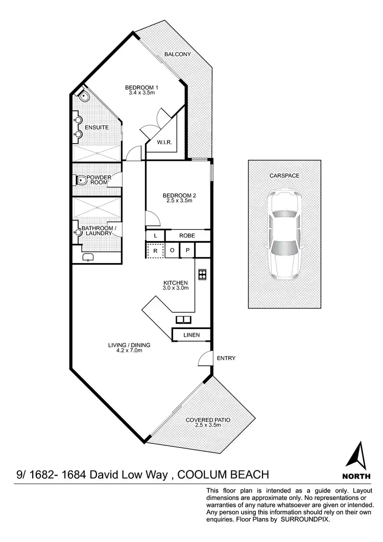 Floorplan of Homely unit listing, 9/1682 David Low Way, Coolum Beach QLD 4573