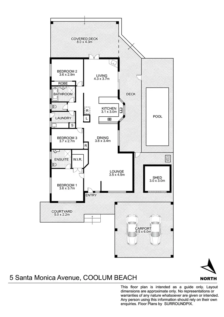 Floorplan of Homely house listing, 5 Santa Monica Avenue, Coolum Beach QLD 4573