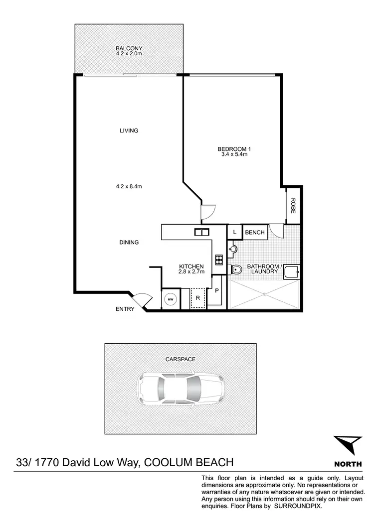 Floorplan of Homely unit listing, 33/1770 David Low Way, Coolum Beach QLD 4573