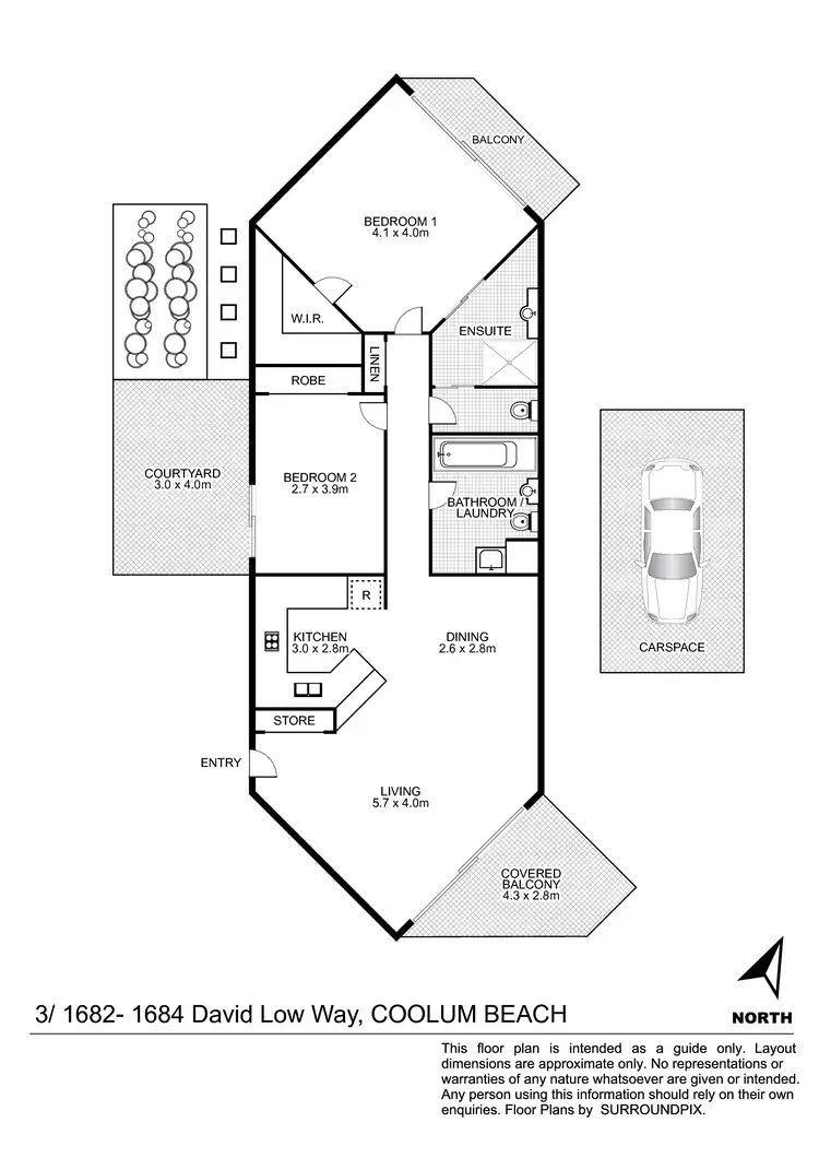 Floorplan of Homely unit listing, 3/1682 David Low Way, Coolum Beach QLD 4573