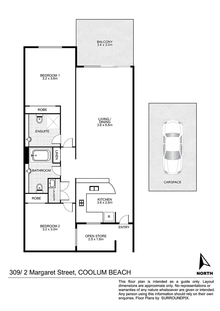 Floorplan of Homely unit listing, 309/2 Margaret Street, Coolum Beach QLD 4573