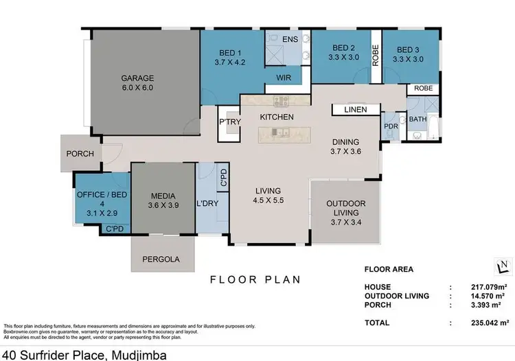 Floorplan of Homely house listing, 40 Surfrider Place, Mudjimba QLD 4564