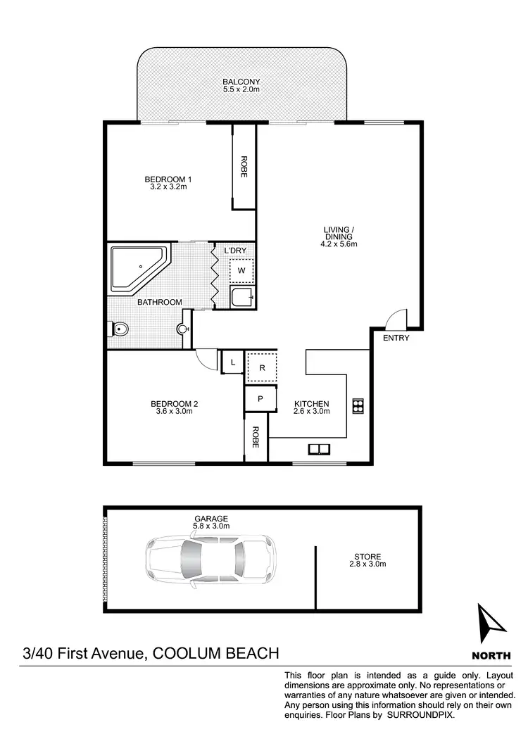Floorplan of Homely unit listing, 3/40 First Avenue, Coolum Beach QLD 4573