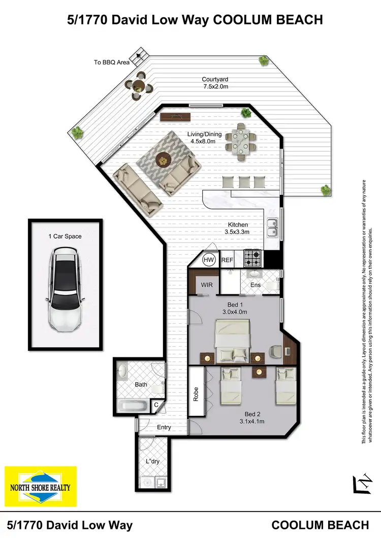 Floorplan of Homely unit listing, 5/1770 David Low Way, Coolum Beach QLD 4573