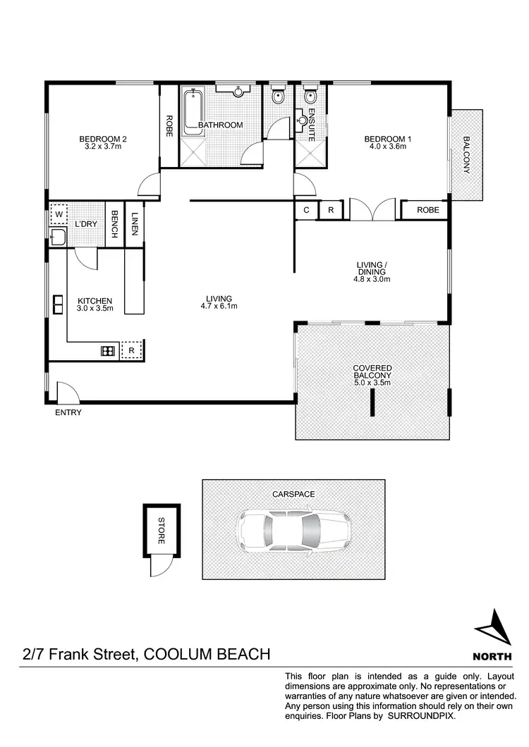 Floorplan of Homely unit listing, 2/5-7 Frank Street, Coolum Beach QLD 4573