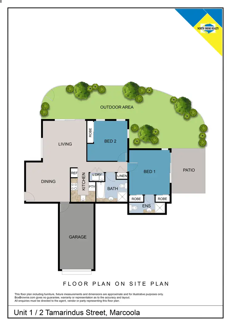 Floorplan of Homely unit listing, U1/2 Tamarindus Street, Marcoola QLD 4564