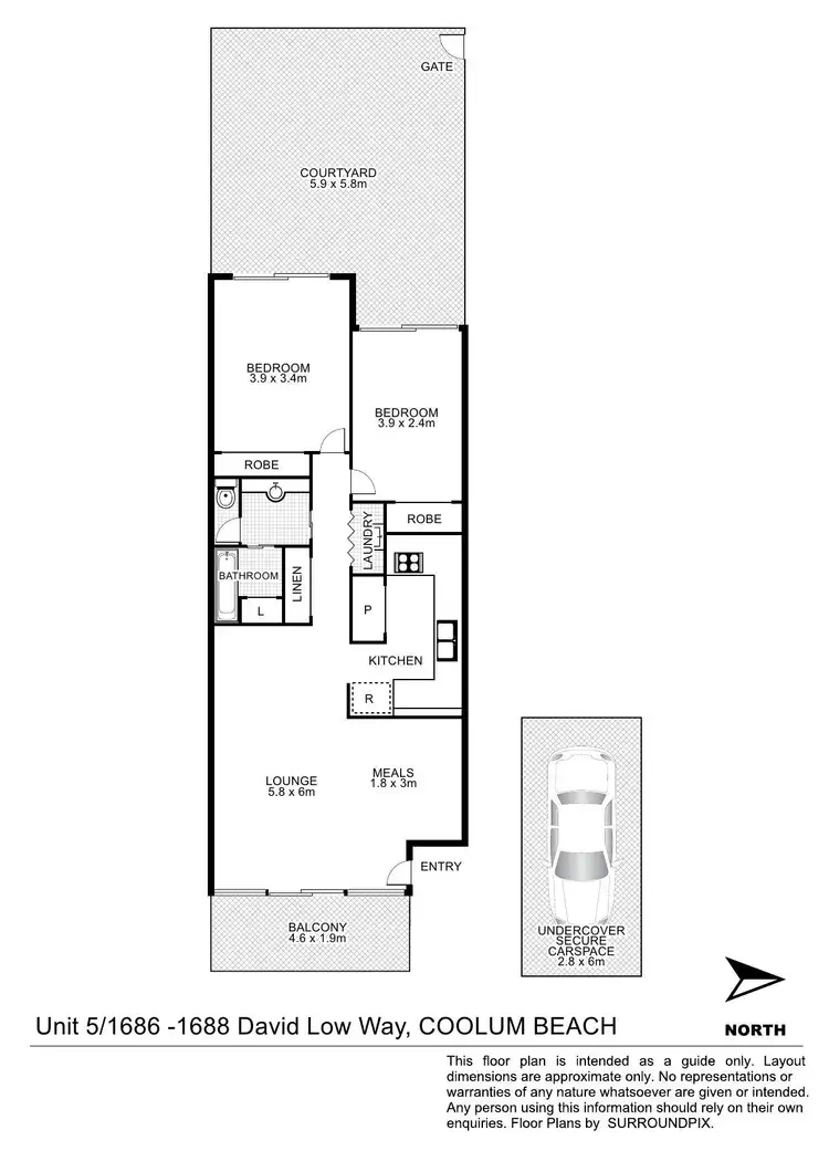 Floorplan of Homely unit listing, 5/1686 David Low Way, Coolum Beach QLD 4573