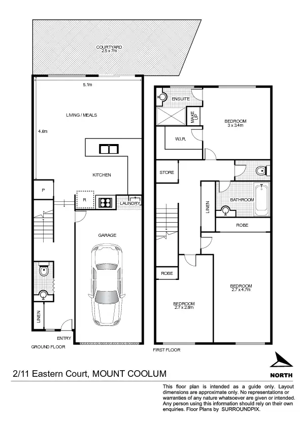 Floorplan of Homely unit listing, U2/11 Eastern Court, Mount Coolum QLD 4573