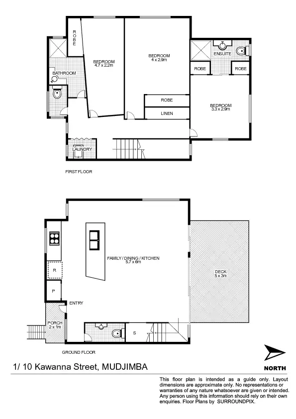 Floorplan of Homely unit listing, U1/10 Kawanna Street, Mudjimba QLD 4564
