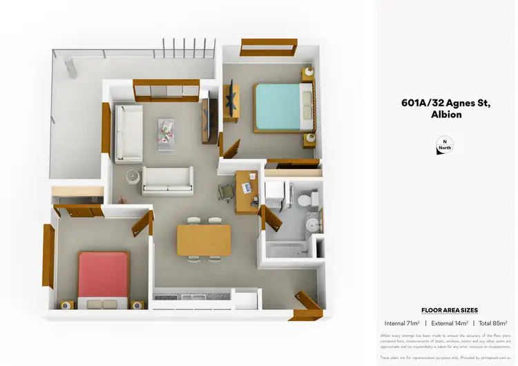 Floorplan of Homely unit listing, 201a/32 Agnes St, Albion QLD 4010
