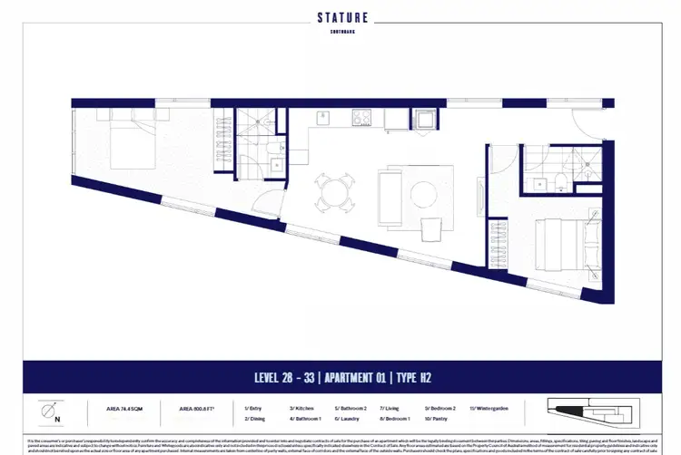 Floorplan of Homely apartment listing, 2801/43 Hancock St, Southbank VIC 3006