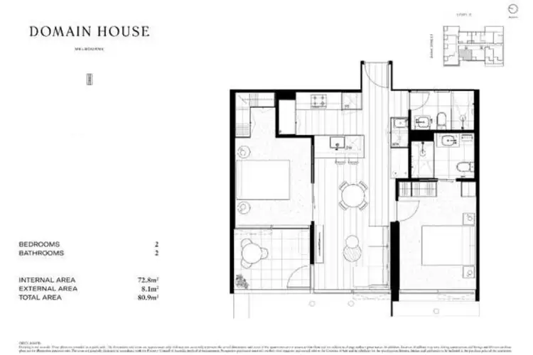 Floorplan of Homely apartment listing, 802/41 Bank St, South Melbourne VIC 3205